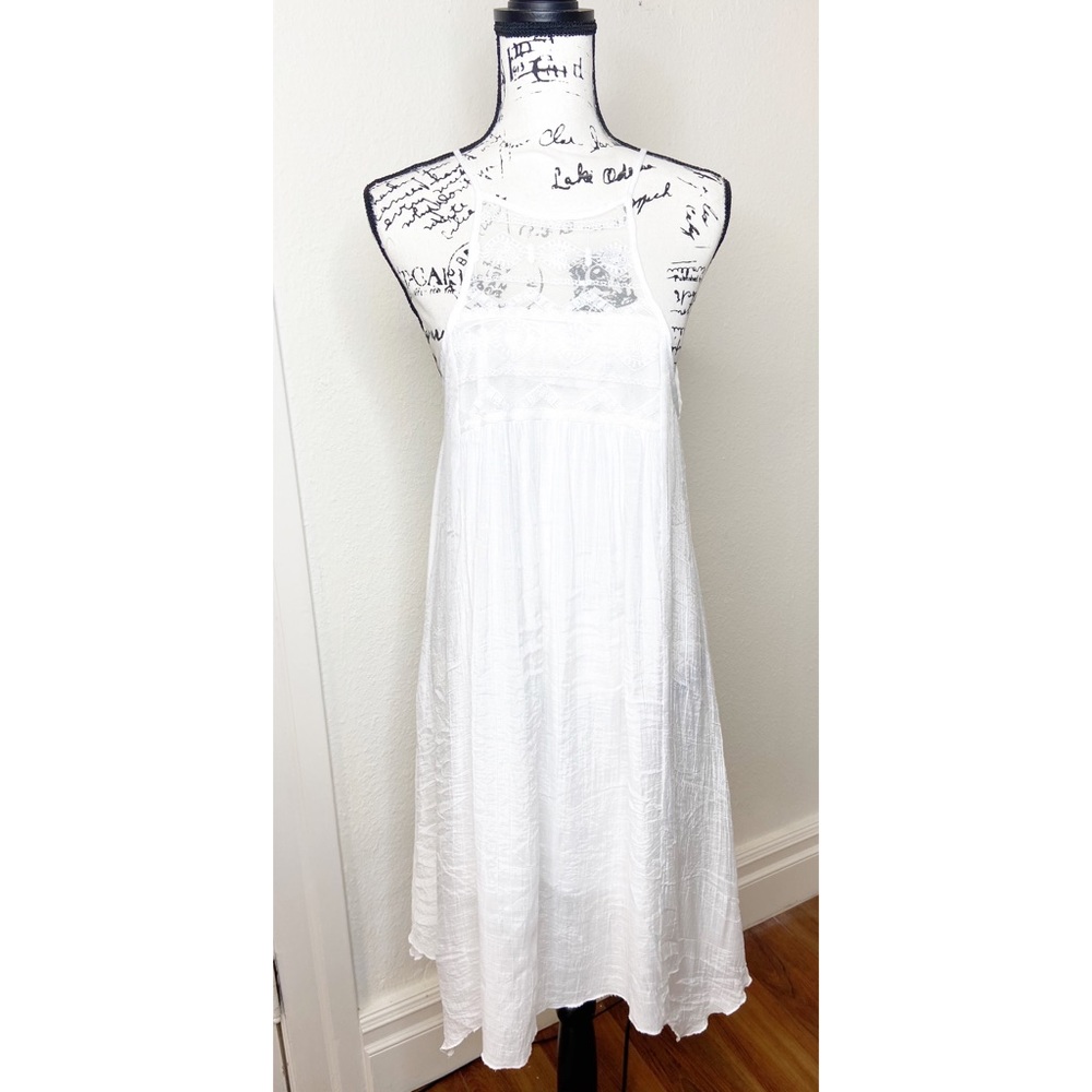 Vivid Collection of NY White High Neck Dress